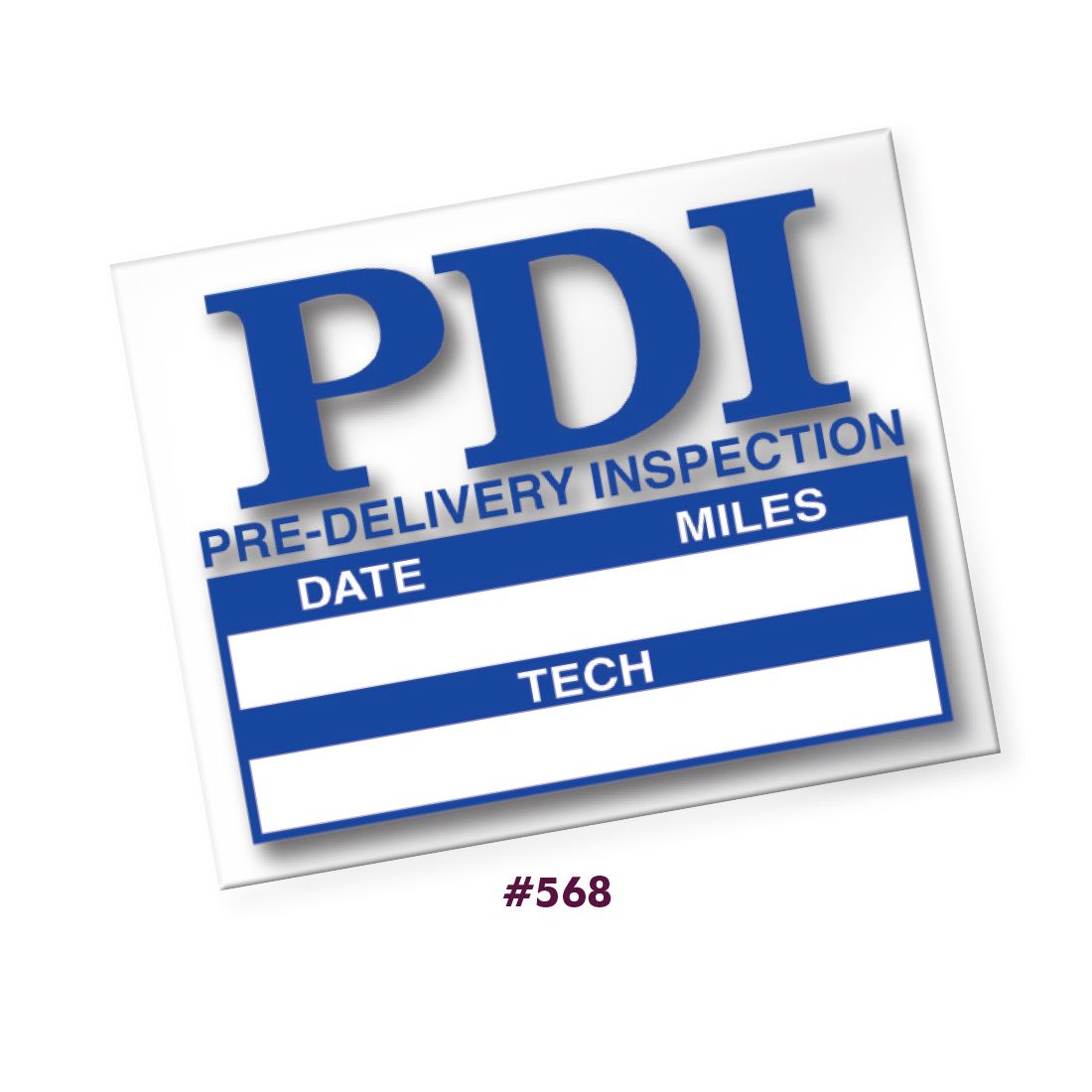 Pre-Delivery Inspection Static Cling Stickers
