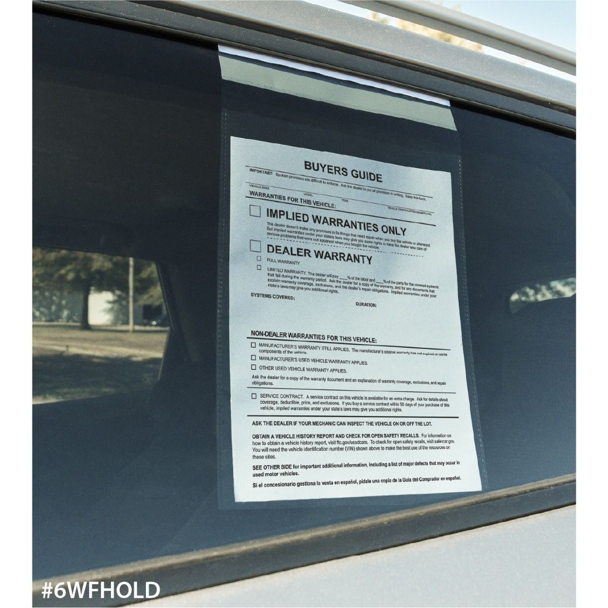 Clip-On Window Form Holder