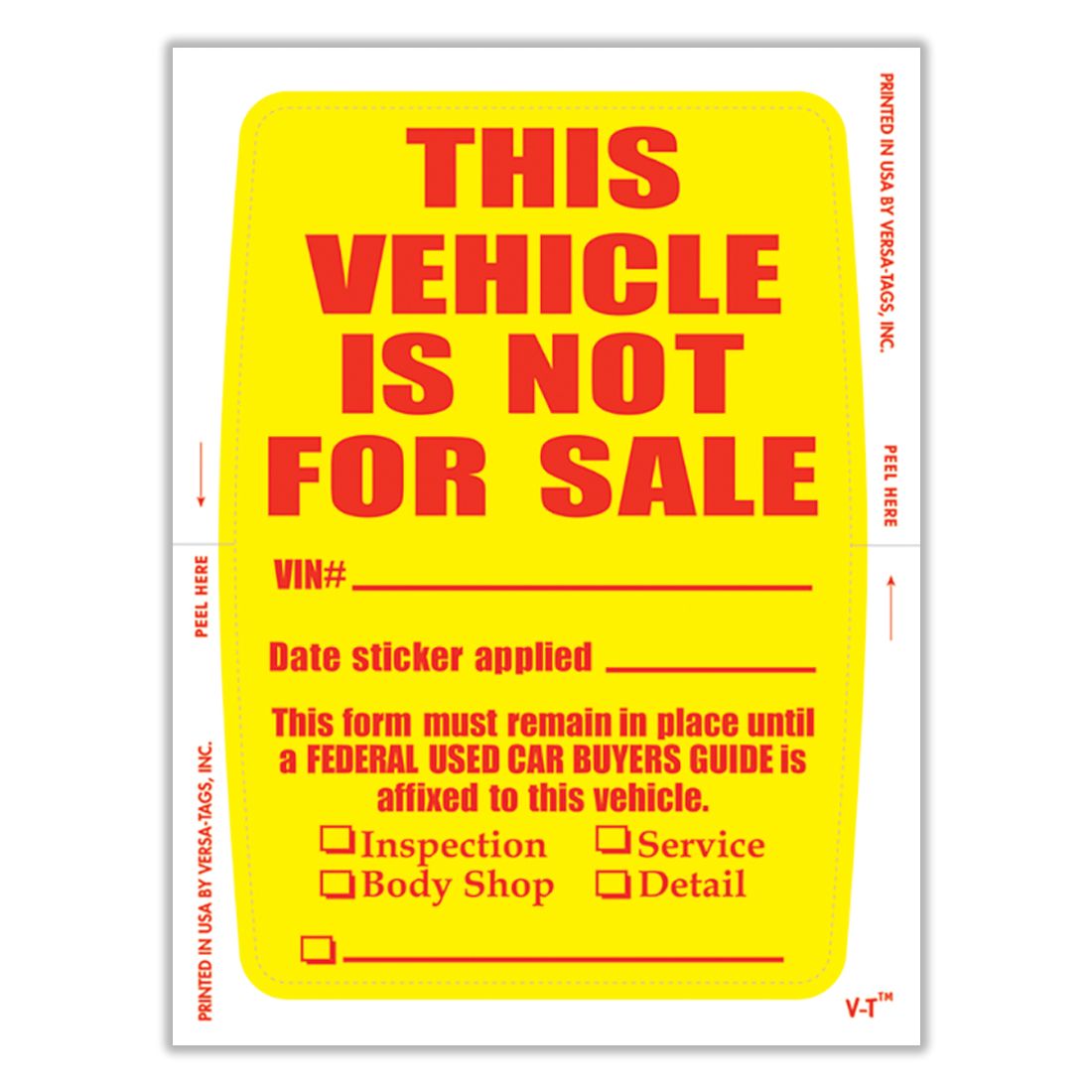 KLEER-BAK Not For Sale Stickers