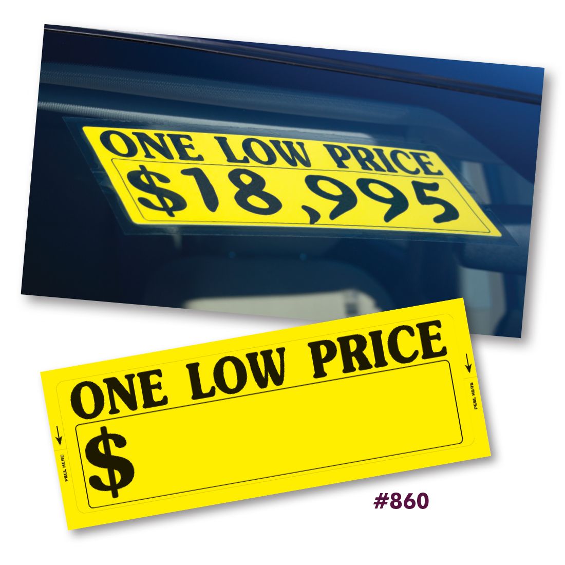 "One Low Price" Window Stickers