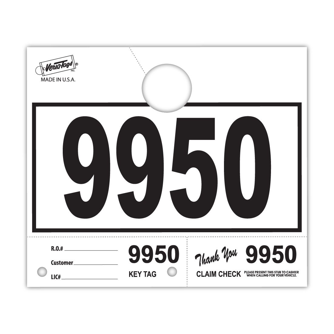 Service Department Hang Tags