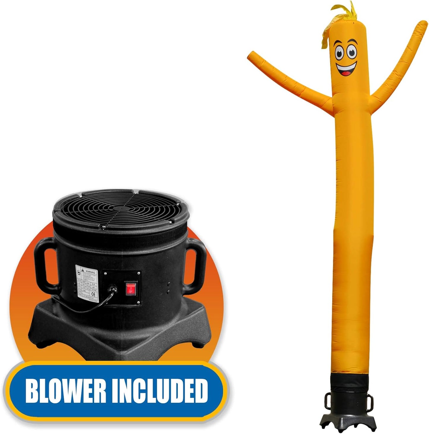 Inflatable Tube Man Set - 10 Feet Tall Wacky Inflatable Tube Guy with 1/2 HP Blower - Yellow
