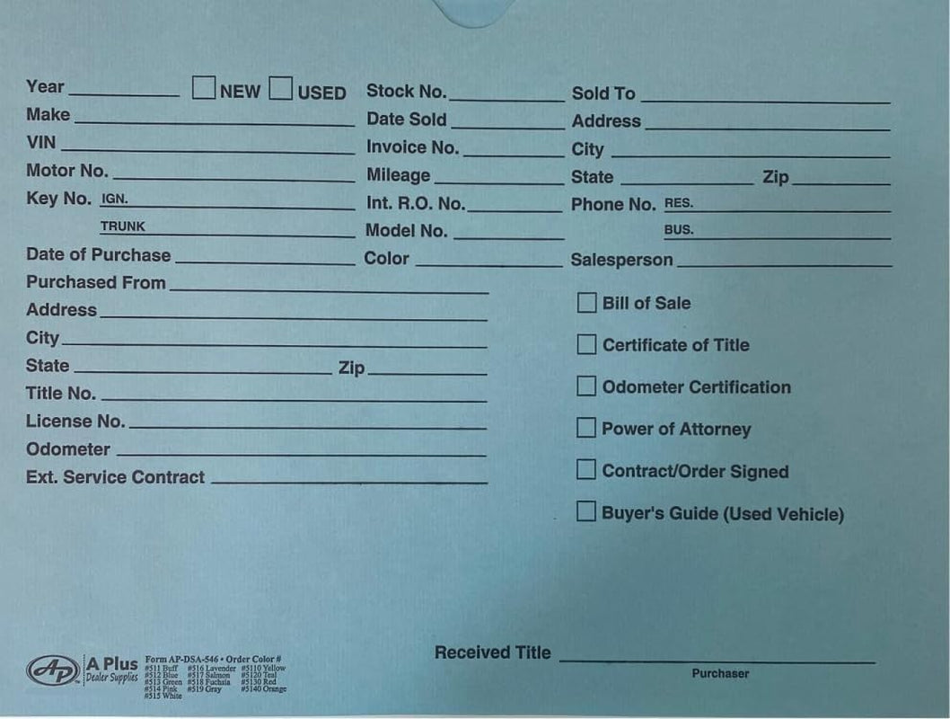 Vehicle Dealer Jackets for New or Used Car Sales DSA-546 Blue, 100 Quantity (P5)