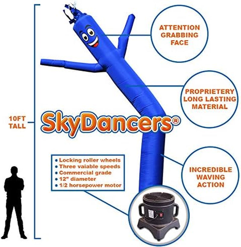 Inflatable Tube Man Set - 10 Feet Tall Wacky Inflatable Tube Guy with 1/2 HP Blower - Yellow