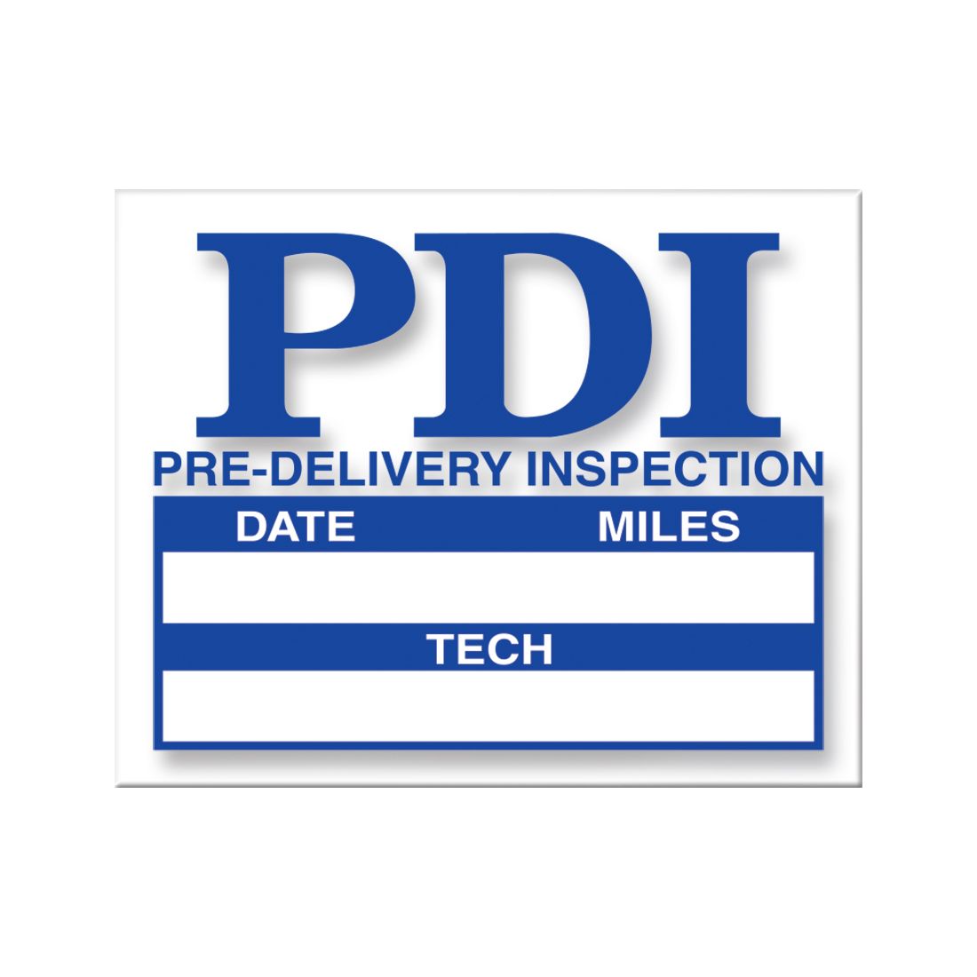 Pre-Delivery Inspection Static Cling Stickers